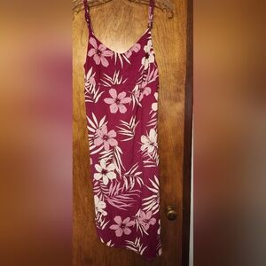 TIKI PALM Flowy Thin Adjustable Straps Tie in the Back Slated Hem Dress Size L